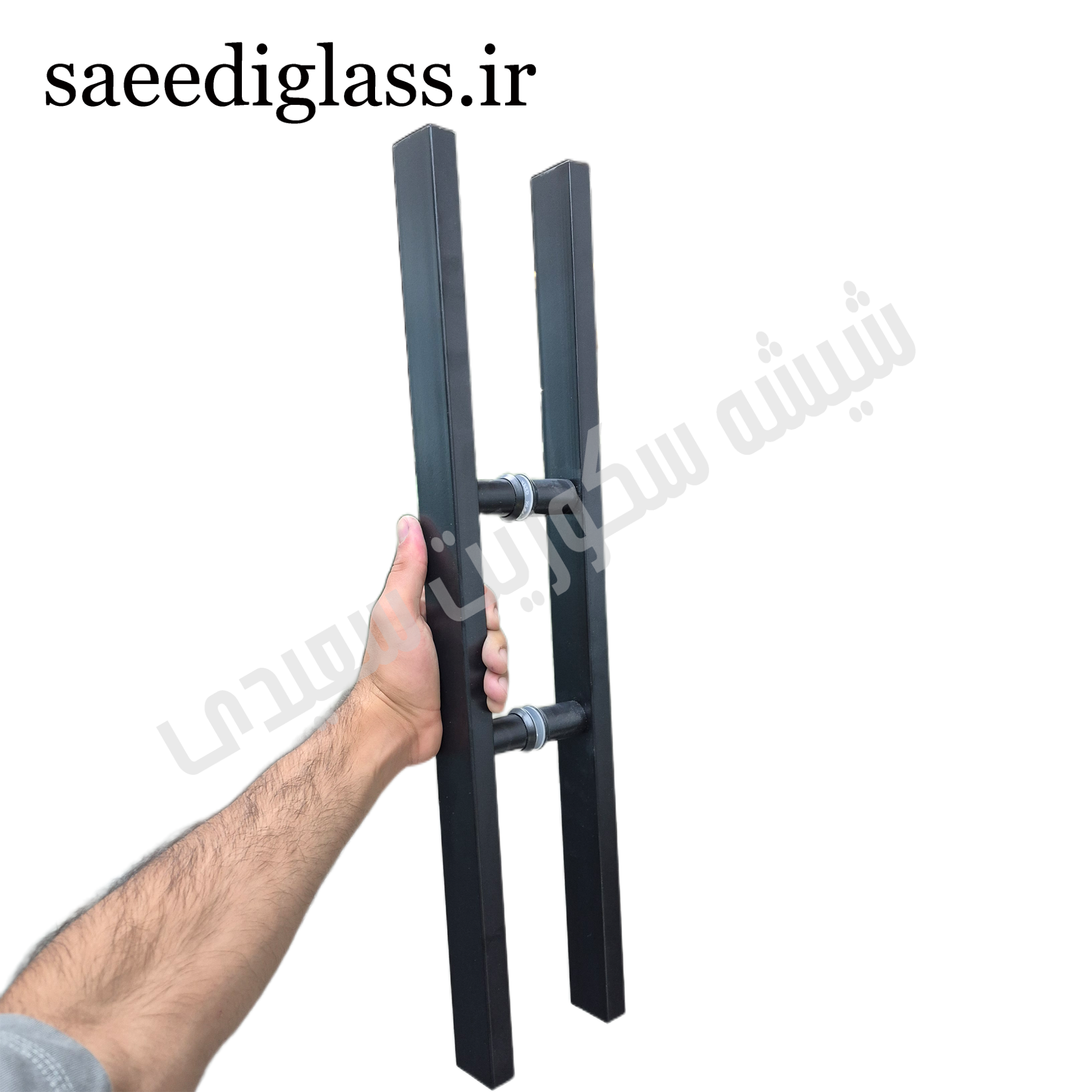 دستگیره مکعبی مشکی 60سانتی شیشه سکوریت