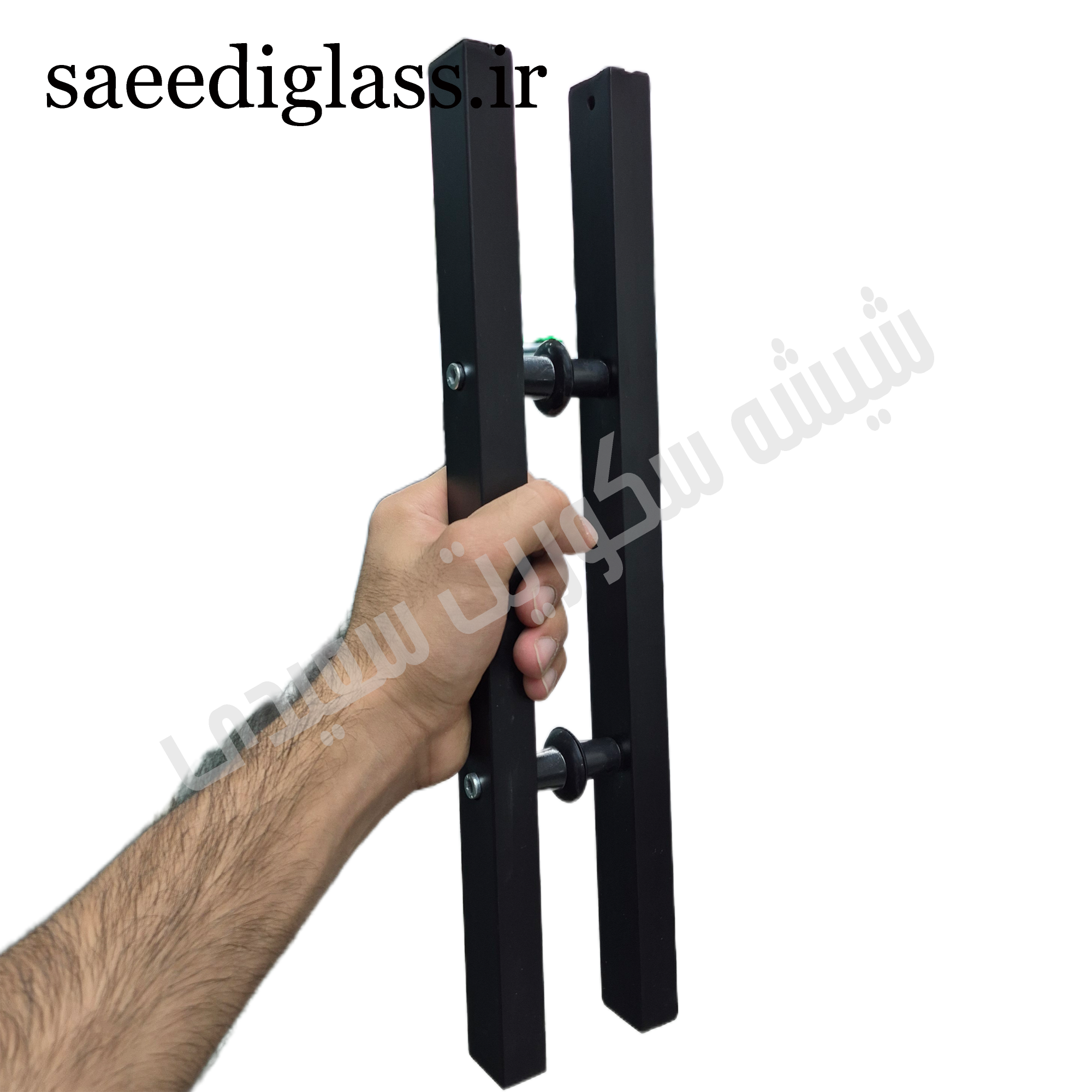 دستگیره مشکی شیشه سکوریت مکعبی 40cm