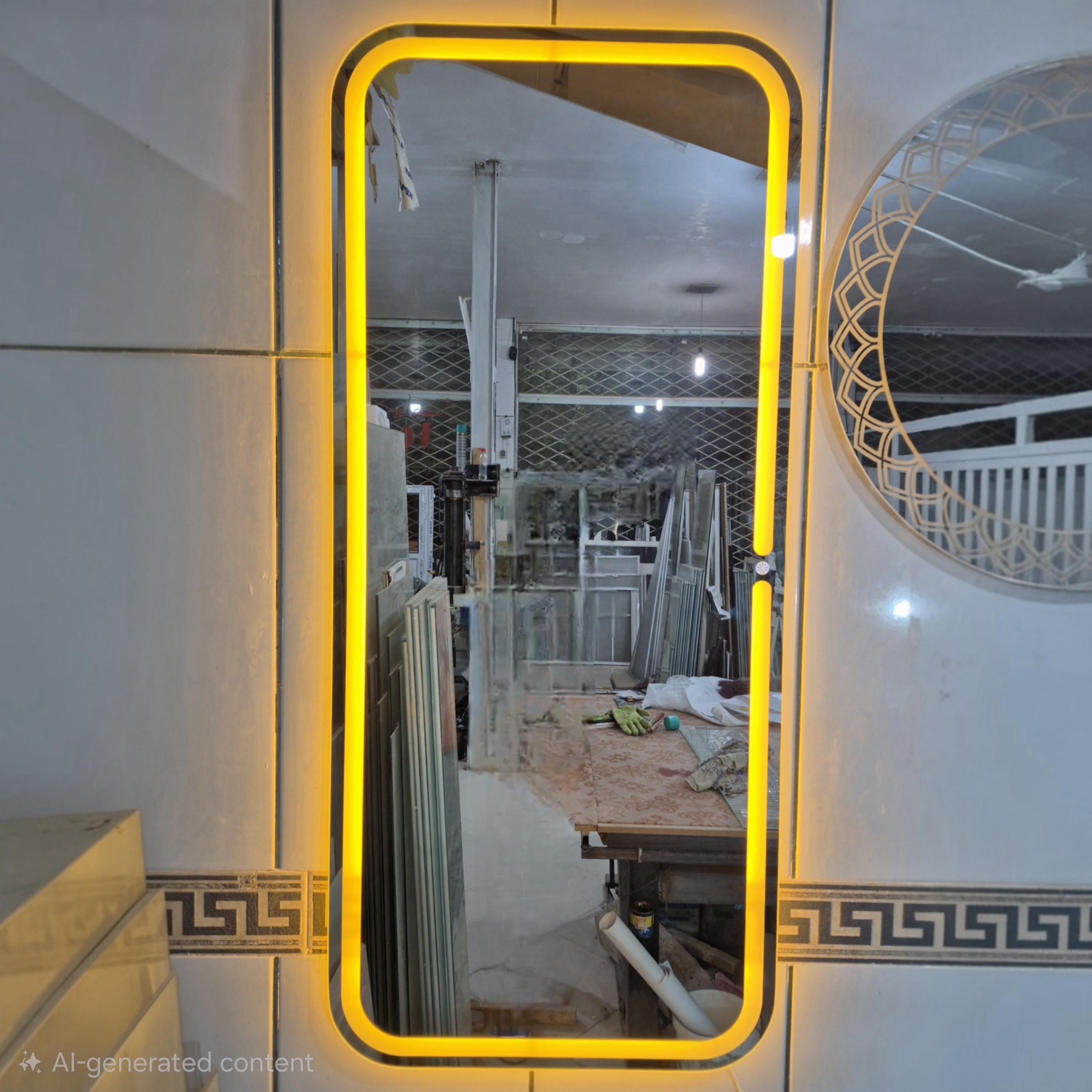 اینه بک لایت ایستاده